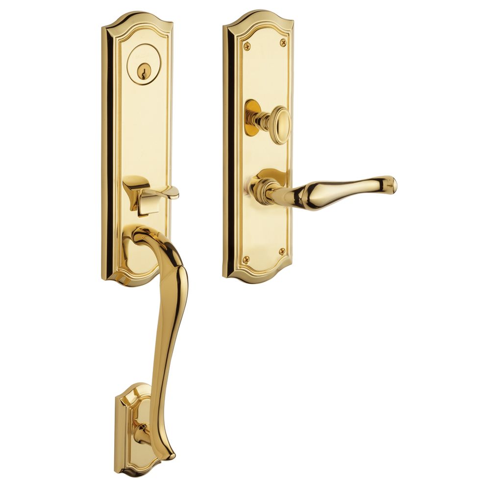 Baldwin M522003RENT Bethpage 3/4 Escutcheon Right Hand Single Cylinder Entry Mortise Trim Lifetime Brass Finish