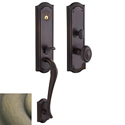 Baldwin M522050ENTR Bethpage 3/4 Escutcheon Single Cylinder Entry Mortise Trim Antique Brass Finish