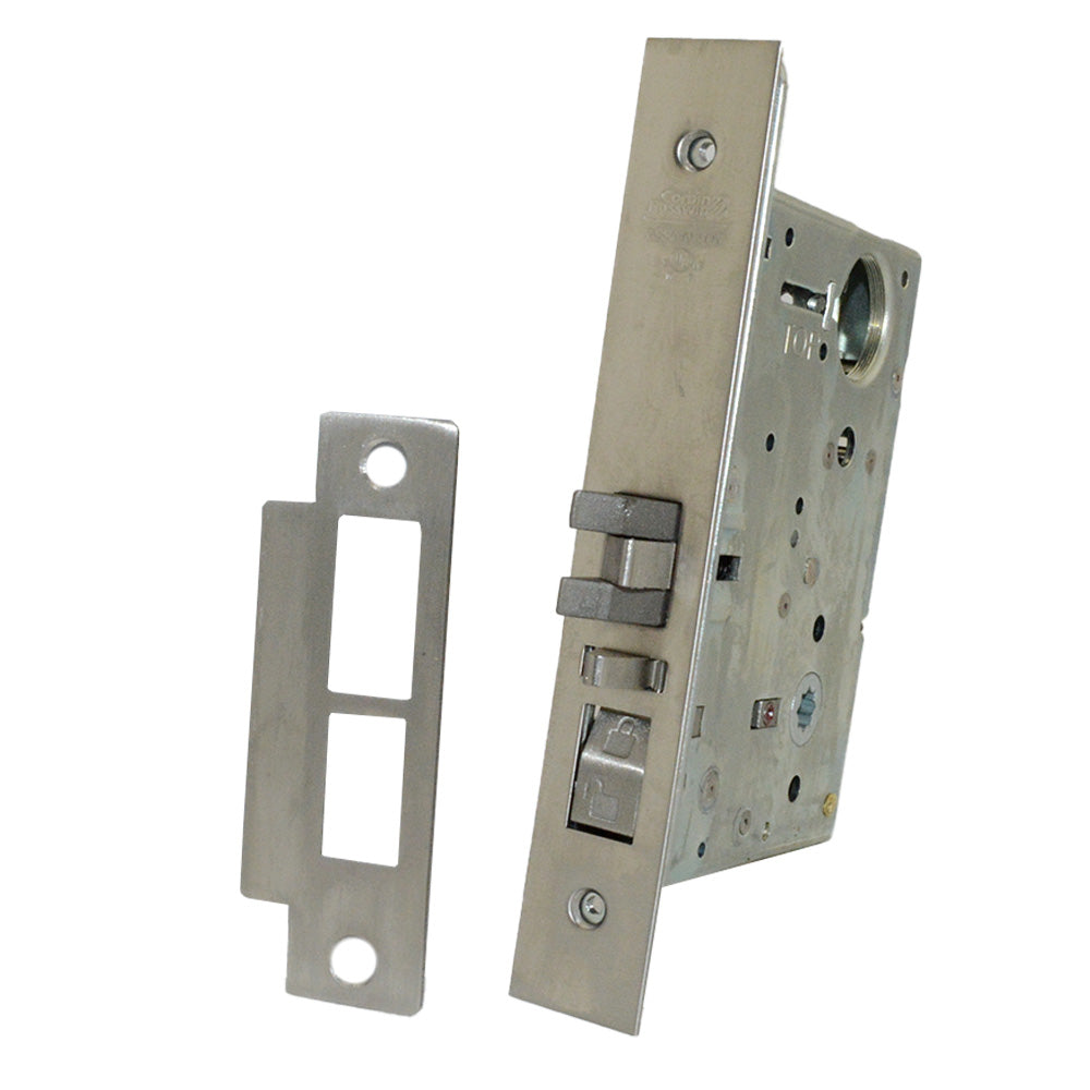 Corbin ML2051LL626 Single Cylinder Office Mortise Lever by Lever Lock Body; Strike; Front Plate; and Screws Satin Chrome Finish Main image