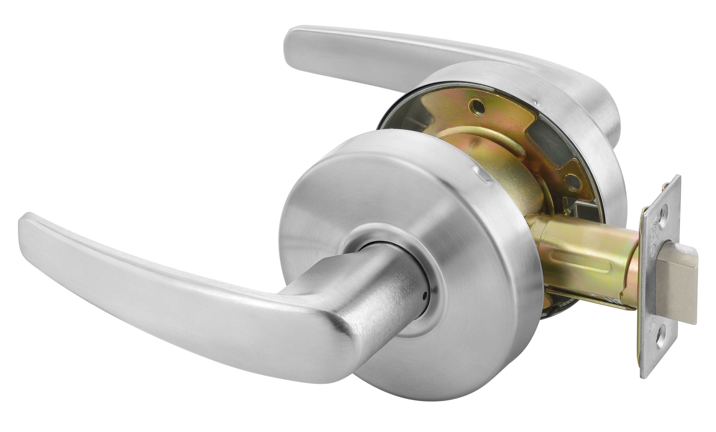 ASSA Abloy Accentra MO4601LN626 Passage Monroe Lever Grade 2 Cylindrical Lock, MCP234 Latch, and 497-114 Strike US26D (626) Satin Chrome Finish Main image