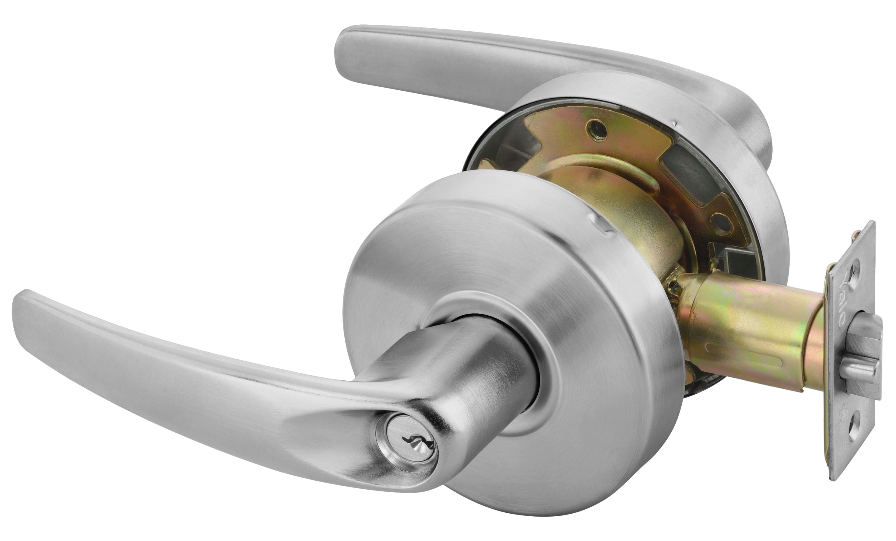 ASSA Abloy Accentra MO4607LN626 Office Entry Monroe Lever Grade 2 Cylindrical Lock with Para Keyway, MCD234 Latch, and 497-114 Strike US26D (626) Satin Chrome Finish Main image