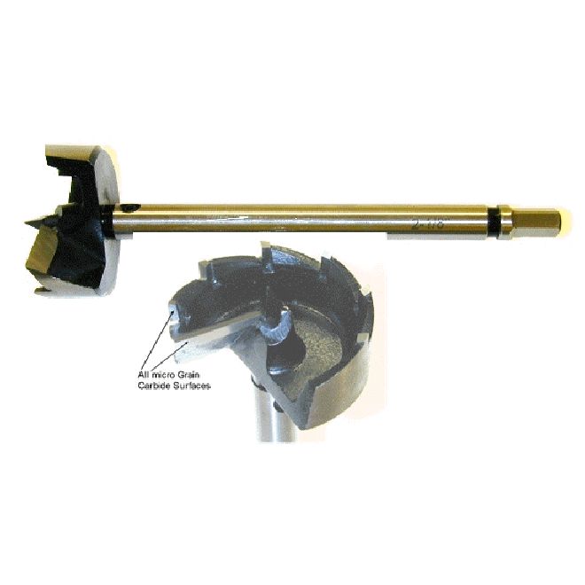 Templaco MS-302-6C 2-1/8" Carbide Tipped Spur Bit with 1/2" Shank and 3/8" Hex End