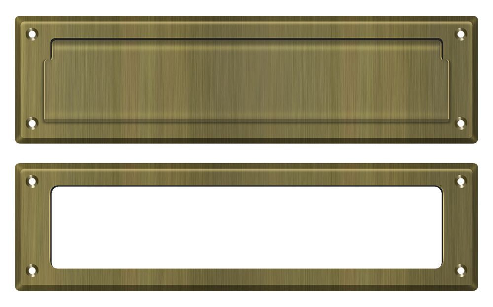 Deltana MS211U5 Mail Slot 13-1/8" with Interior Frame; Antique Brass Finish Main image
