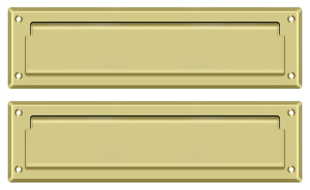 Deltana MS212U3 Mail Slot 13-1/8" with Interior Flap; Bright Brass Finish Main image