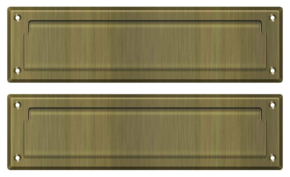 Deltana MS212U5 Mail Slot 13-1/8" with Interior Flap; Antique Brass Finish Main image