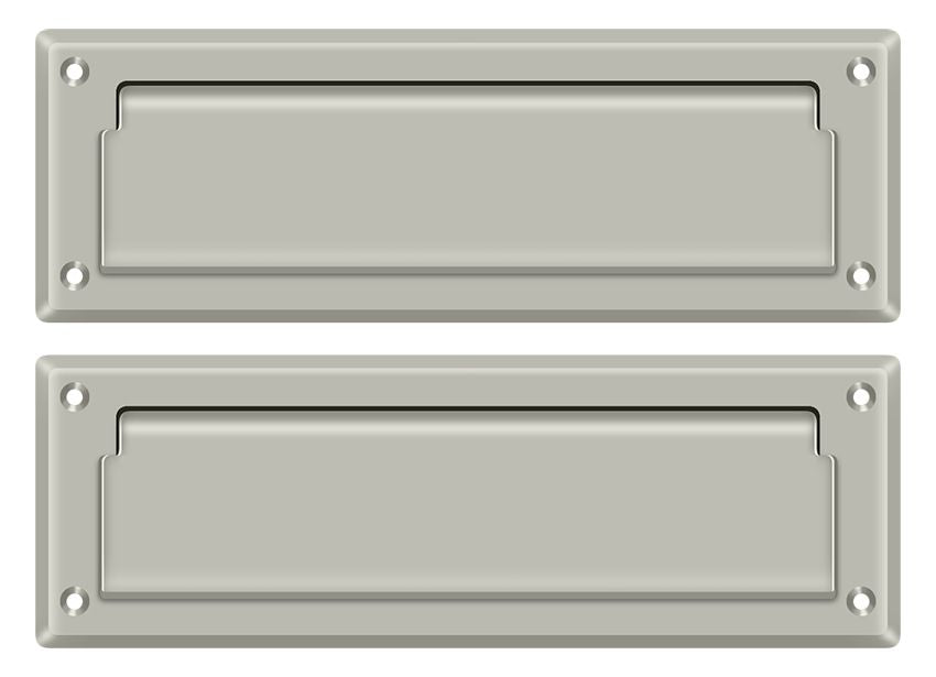 Deltana MS627U15 Mail Slot 8-7/8" with Back Plate; Satin Nickel Finish Main image