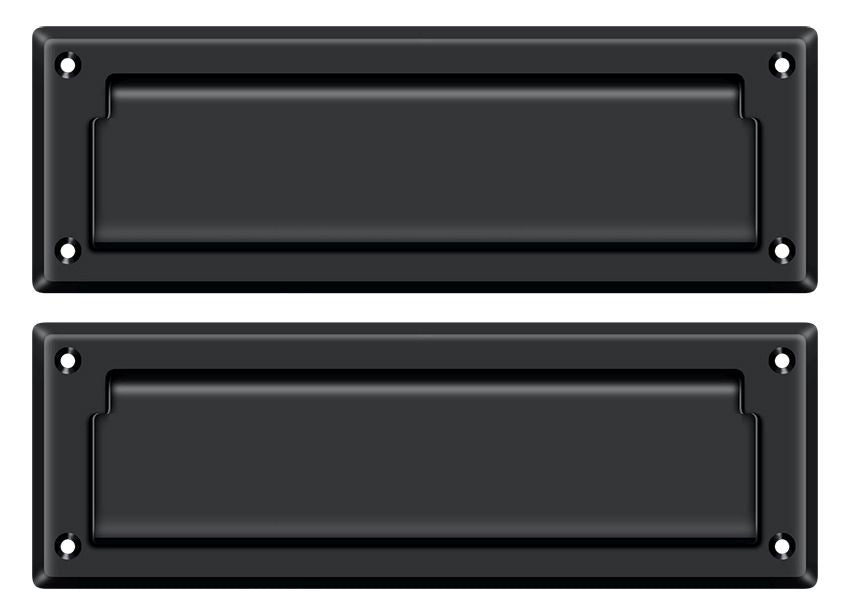 Deltana MS627U19 Mail Slot 8-7/8" with Back Plate; Black Finish Main image