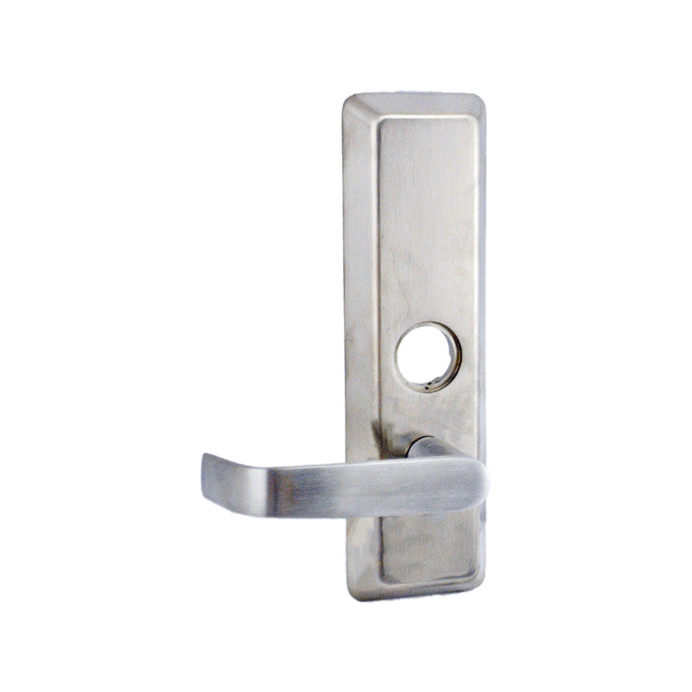 Corbin N957ET630LHRLC Left Hand Reverse Night Latch Newport Lever Escutcheon Exit Trim Less Cylinder Satin Stainless Steel Finish Main image