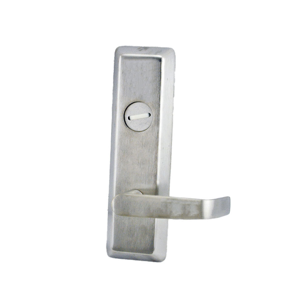 Corbin N9903ET630RHR Right Hand Reverse Newport Lever Escutcheon Fail Safe Electrically Controlled Exit Trim L4 Keyway Satin Stainless Steel Finish Main image