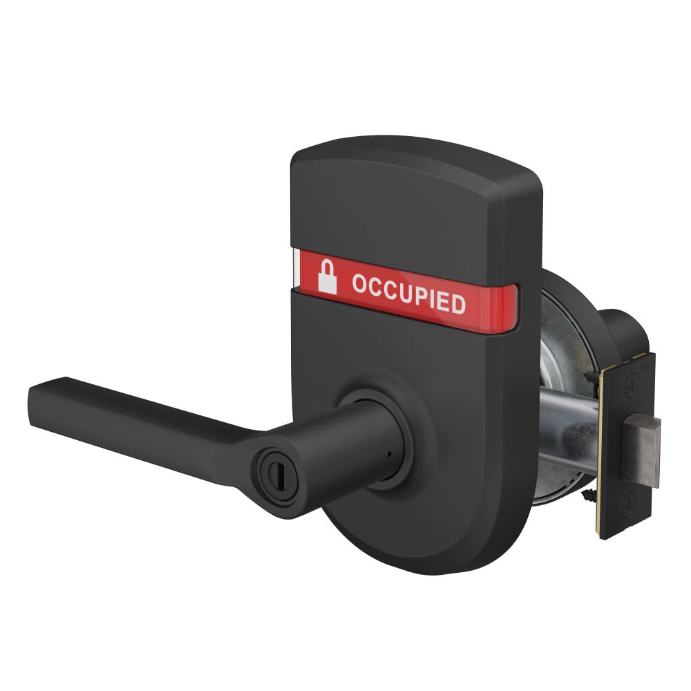 Schlage Commercial ND40LAT622OSOCC ND Series Privacy Latitude with 13-248 Latch 10-025 Strike and Outside Occupied Vacant Indicator Matte Black Finish