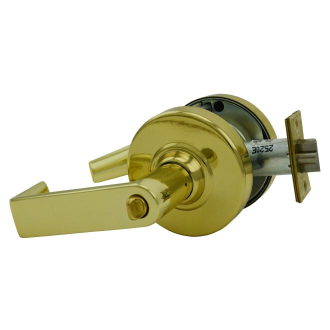 Schlage Commercial ND53LRHO605 ND Series Entry Less Cylinder Rhodes with 13-247 Latch 10-025 Strike Bright Brass Finish Main image