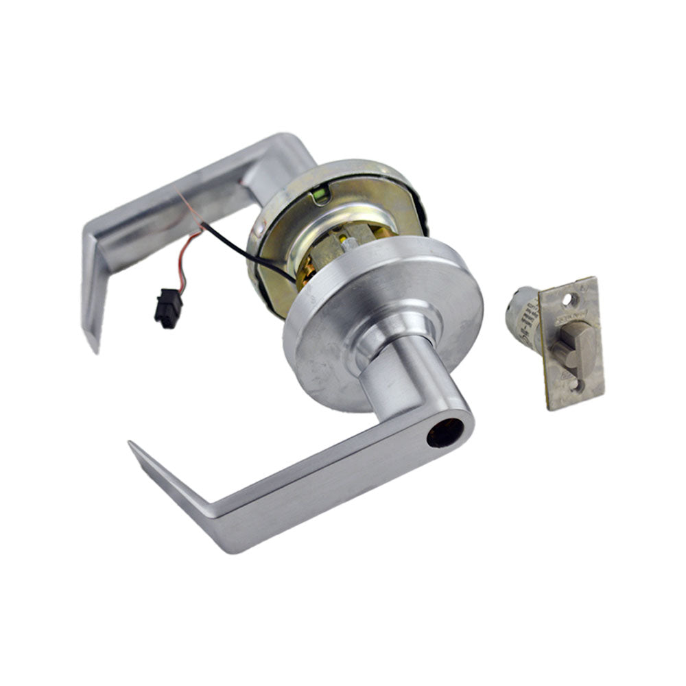 Schlage Commercial ND96LELEURHO626 ND Series Vandlgard Storeroom Electrically Locked or Unlocked Less Cylinder Rhodes with 13-247 Latch 10-025 Strike Satin Chrome Finish Main image