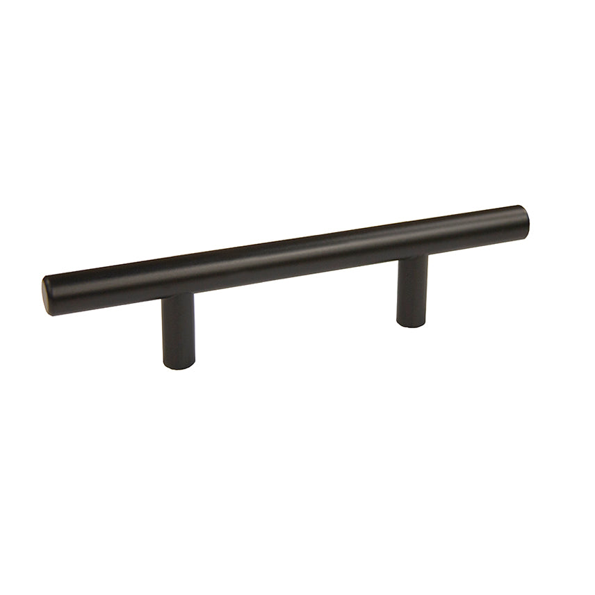 Pride Industrial P106BK 6" Bar Cabinet Pull with 3" Center to Center Matte Black Finish Main image