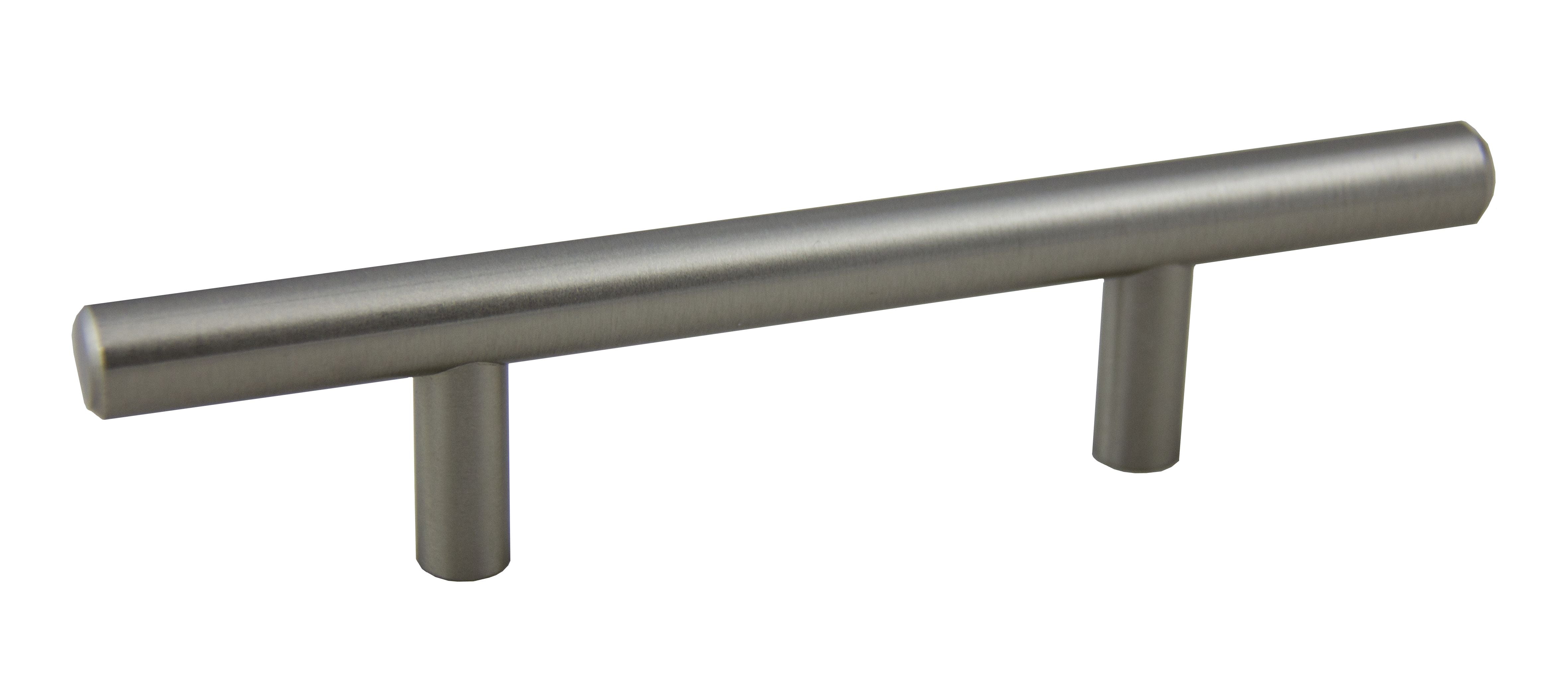 Pride Industrial P106SN 6" Bar Cabinet Pull with 3" Center to Center Satin Nickel Finish Main image