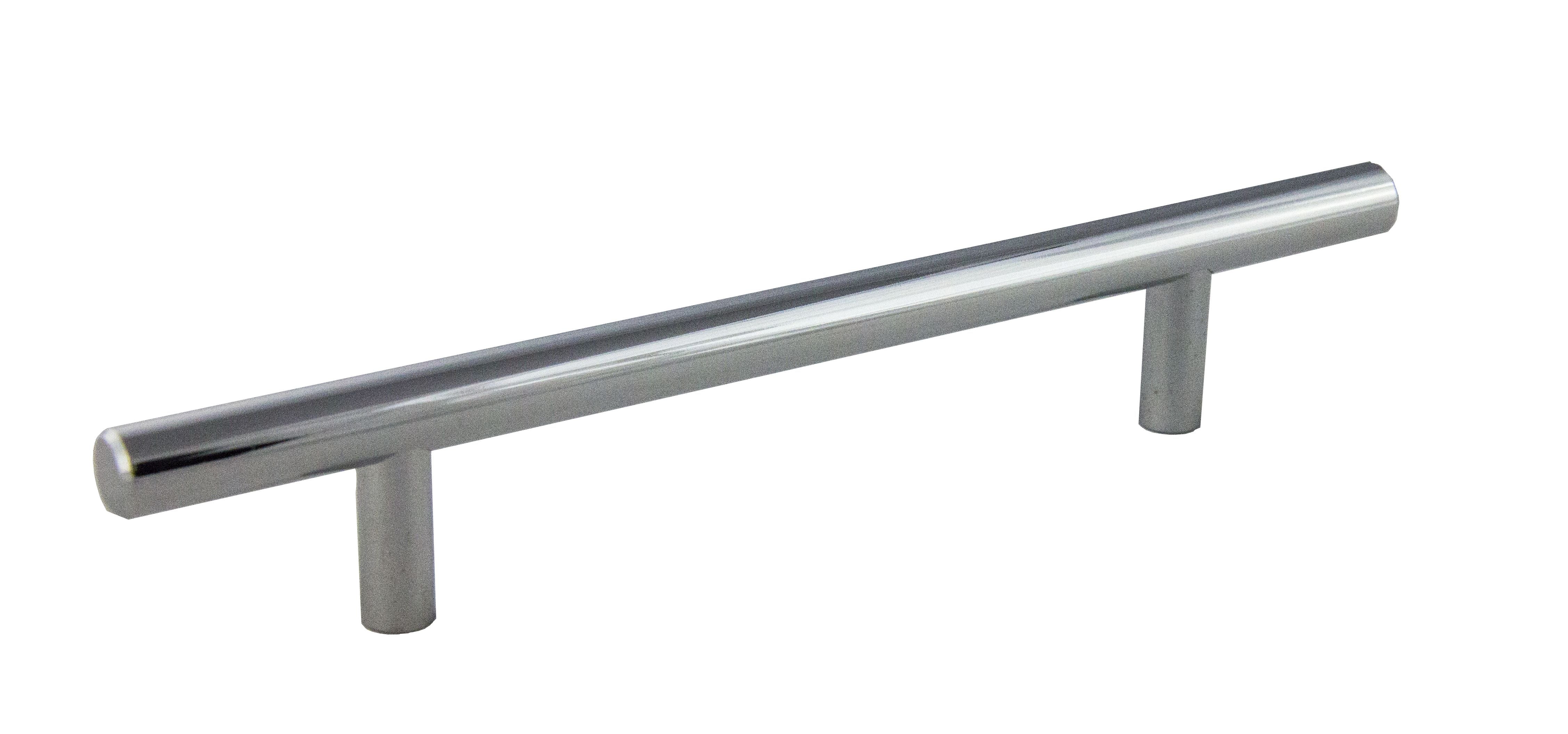 Pride Industrial P108PC 8" Bar Cabinet Pull with 5" Center to Center Polished Chrome Finish Main image