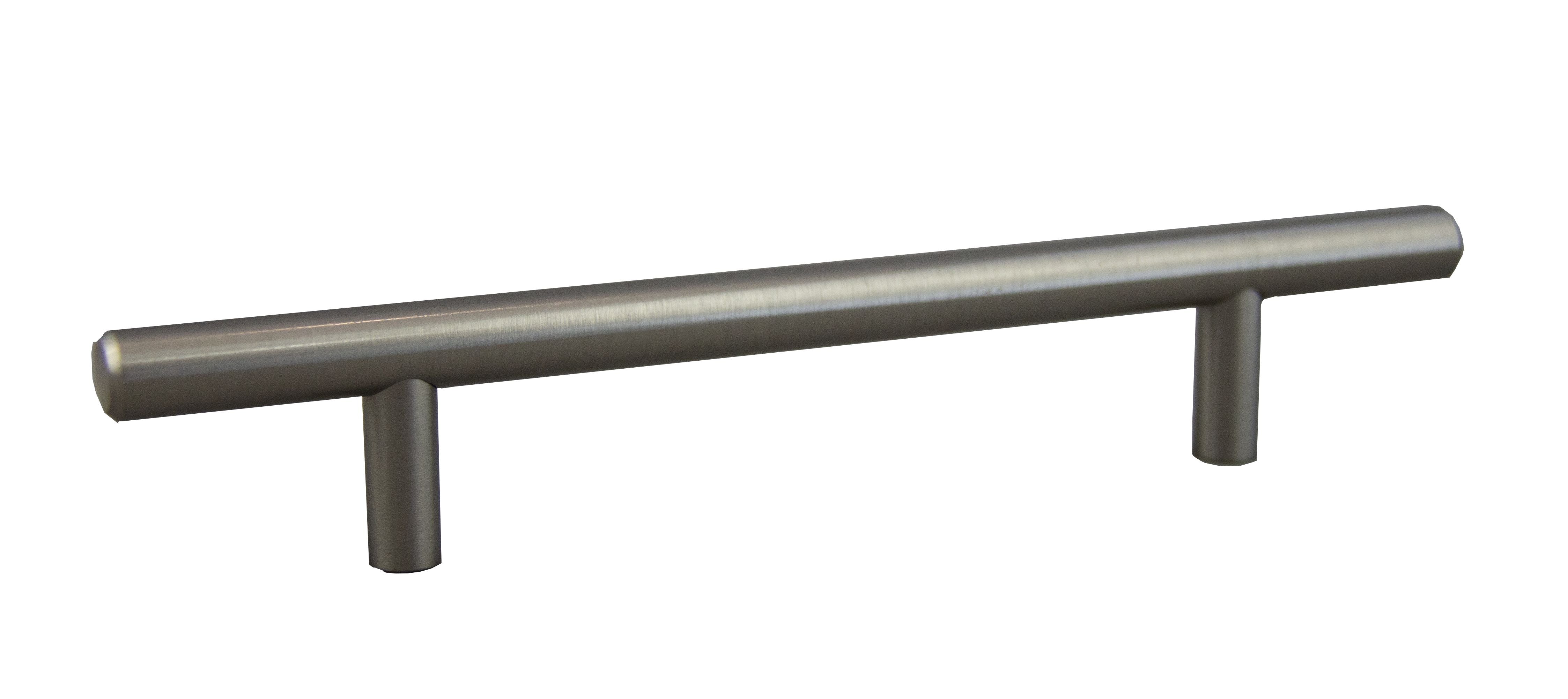 Pride Industrial P108SN 8" Bar Cabinet Pull with 5" Center to Center Satin Nickel Finish Main image