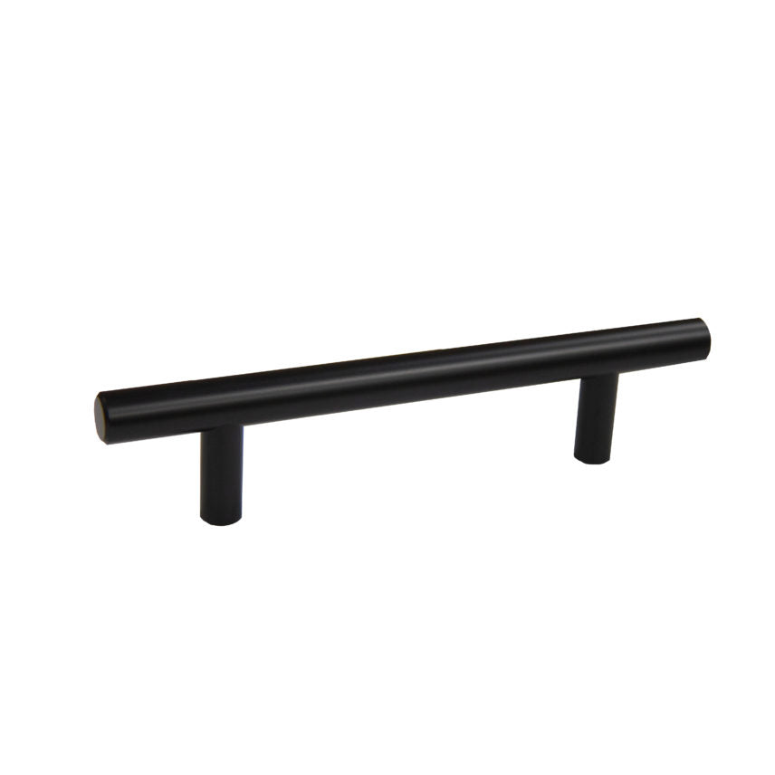Pride Industrial P1096BK 6" Bar Cabinet Pull with 3-3/4" Center to Center Matte Black Finish Main image