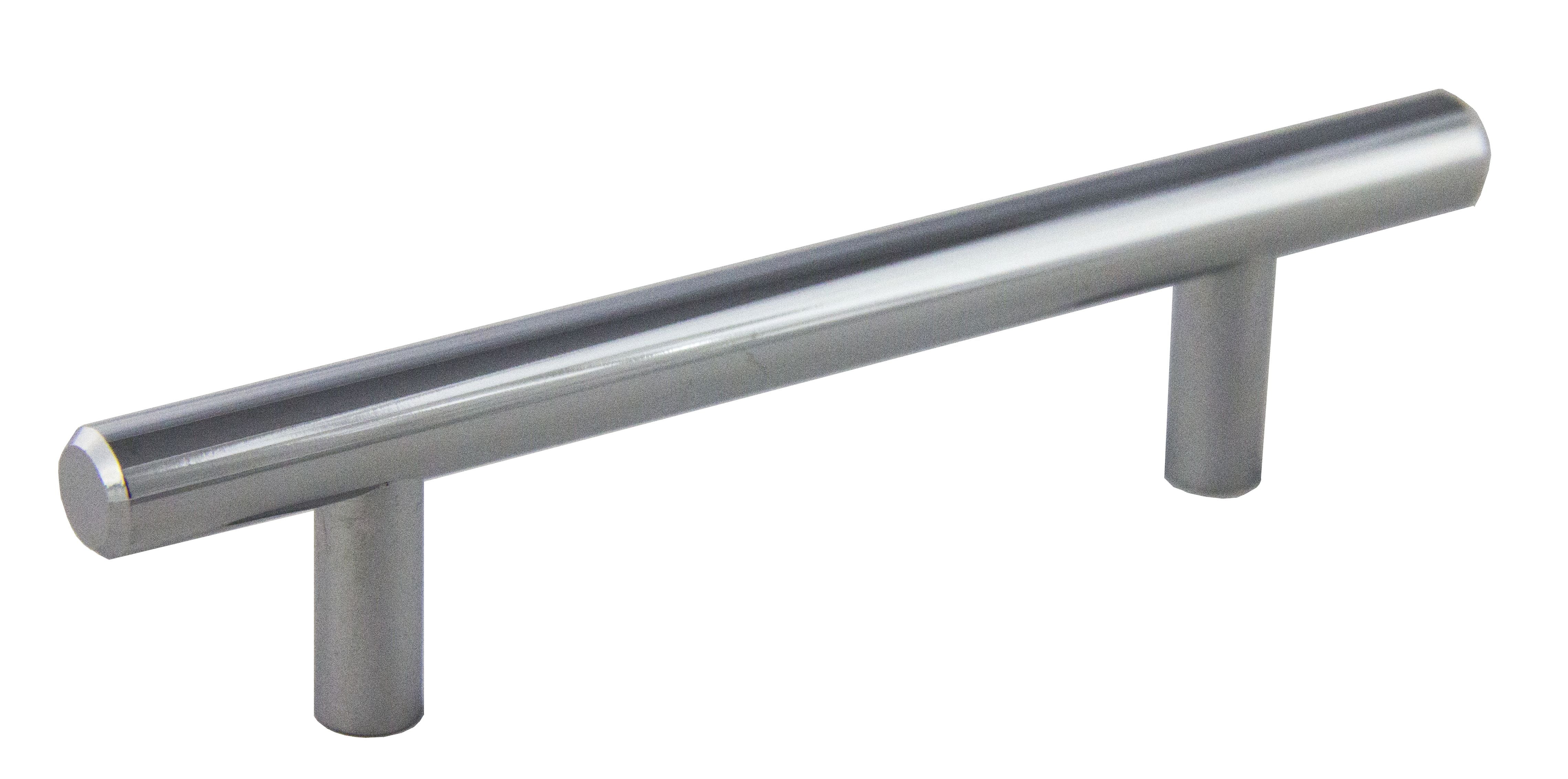 Pride Industrial P1096PC 6" Bar Cabinet Pull with 3-3/4" Center to Center Polished Chrome Finish Main image