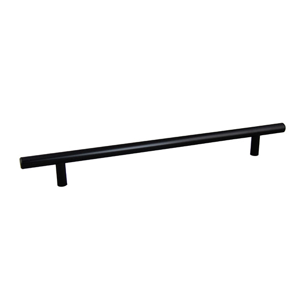Pride Industrial P112BK 12" Bar Cabinet Pull with 9" Center to Center Matte Black Finish Main image