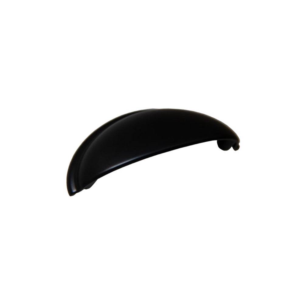 Pride Industrial P82981BK 3-1/2" Cup Cabinet Pull with 3" Center to Center Matte Black Finish Main image