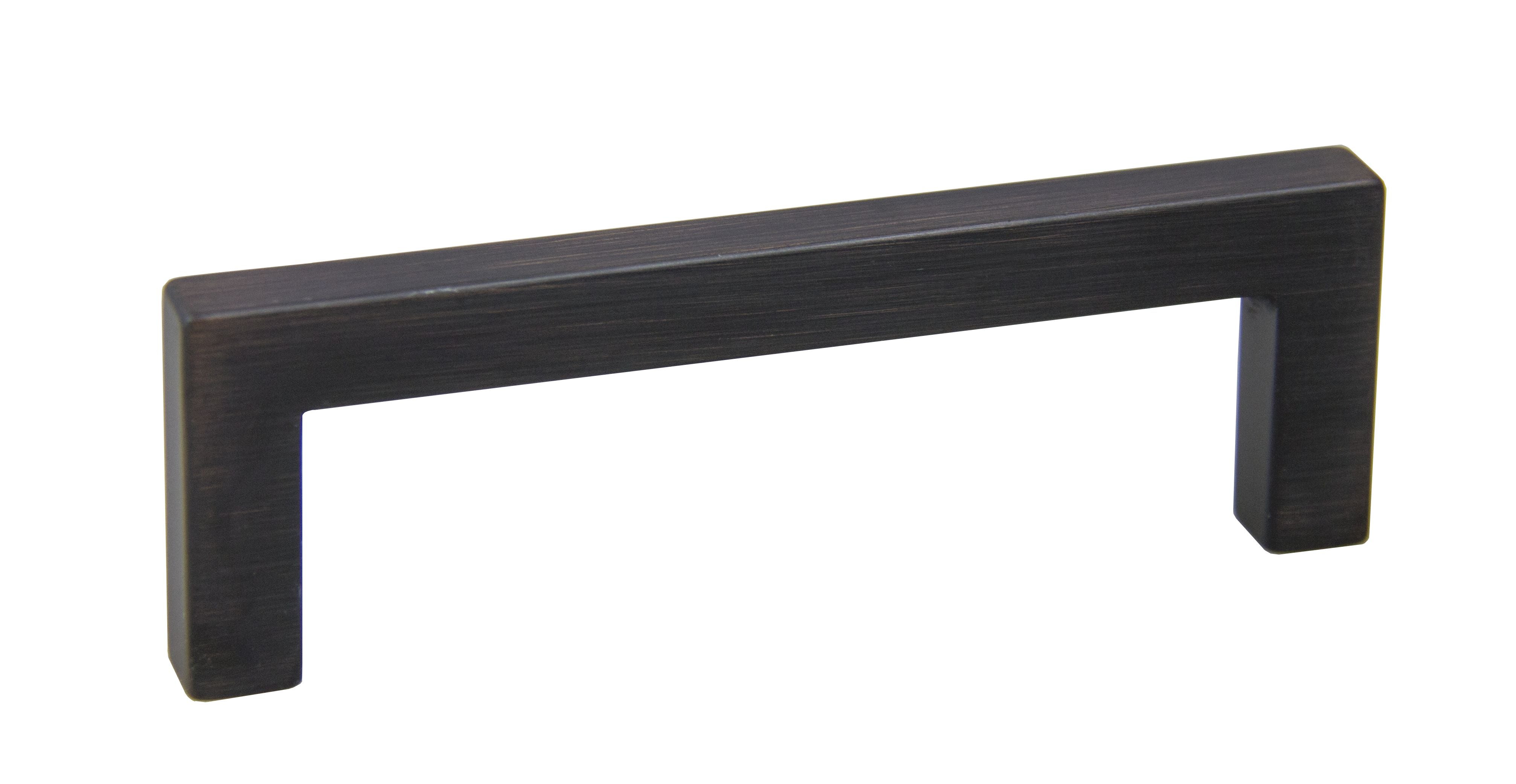 Pride Industrial P8722610B 4-1/4" Modern Square Cabinet Pull with 3-3/4" Center to Center Oil Rubbed Bronze Finish Main image