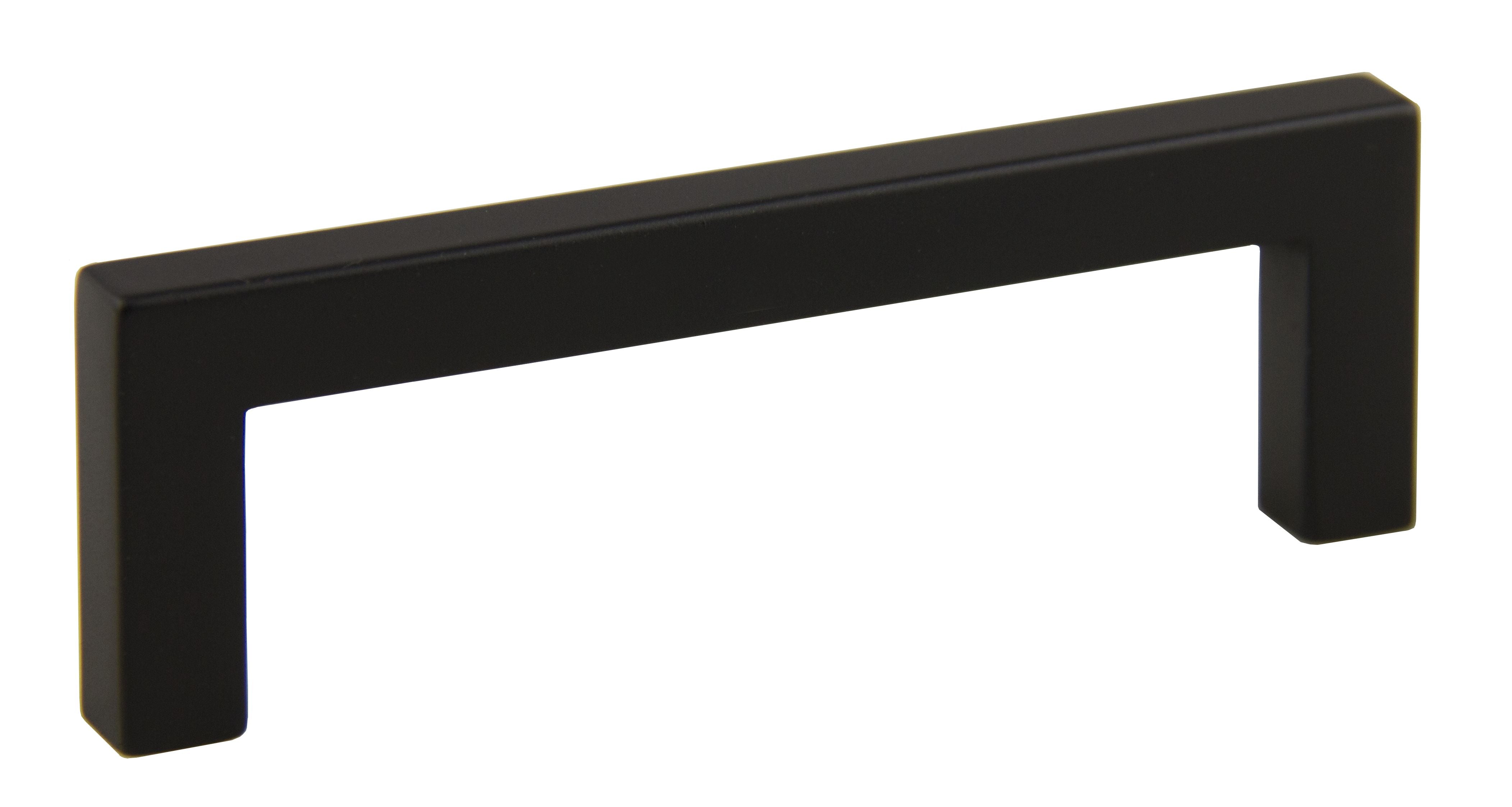 Pride Industrial P87226BK 4-1/4" Modern Square Cabinet Pull with 3-3/4" Center to Center Matte Black Finish Main image