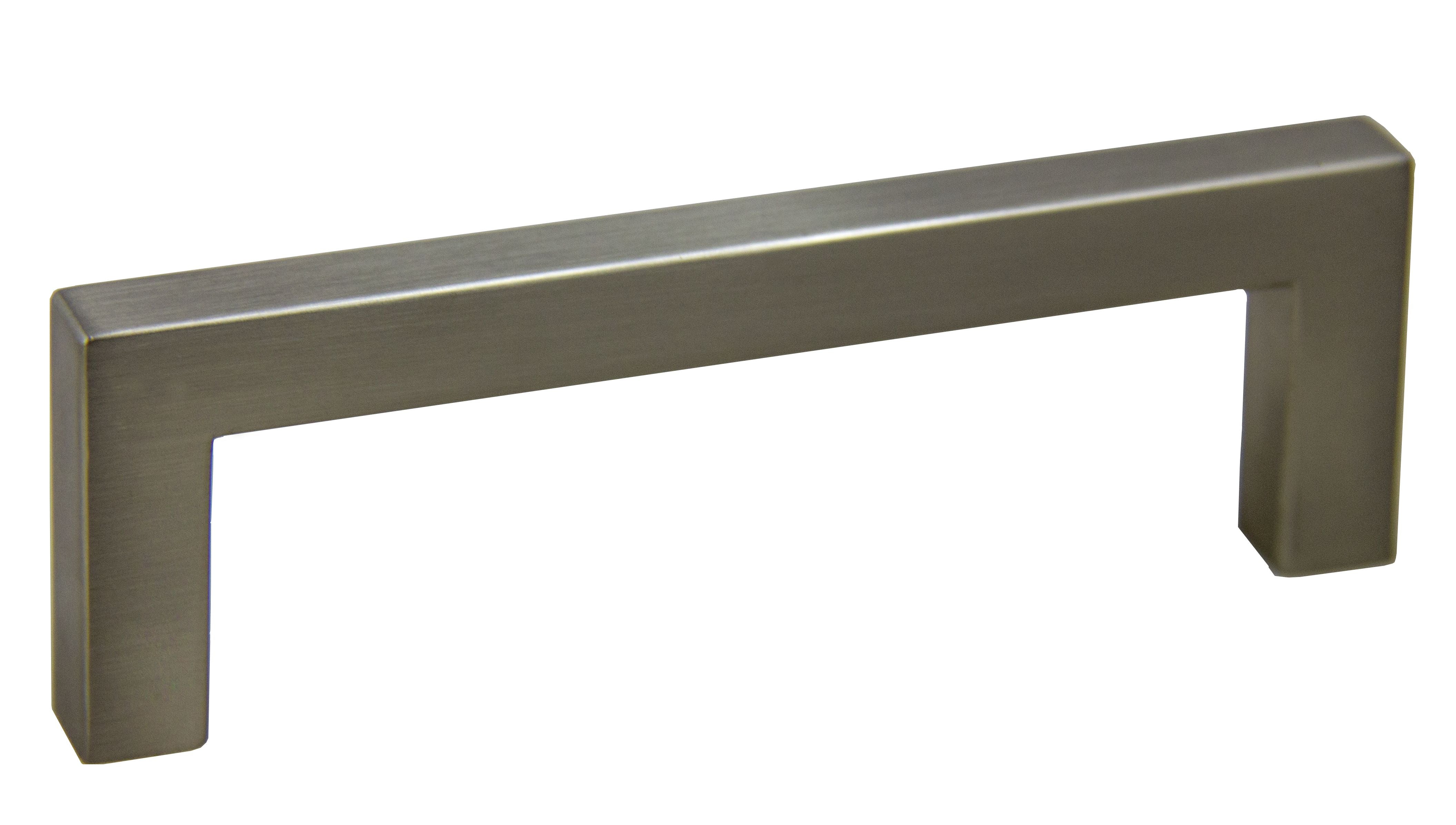 Pride Industrial P87226SN 4-1/4" Modern Square Cabinet Pull with 3-3/4" Center to Center Satin Nickel Finish Main image