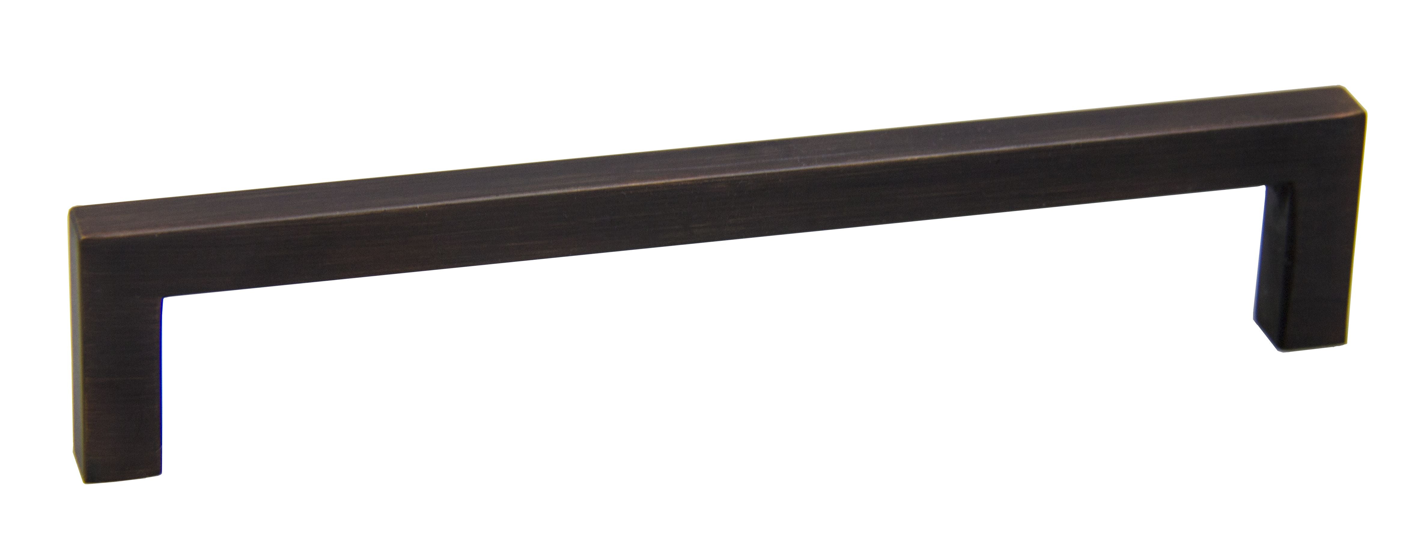 Pride Industrial P8722810B 6-3/8" Modern Square Cabinet Pull with 6-3/10" Center to Center Oil Rubbed Bronze Finish Main image