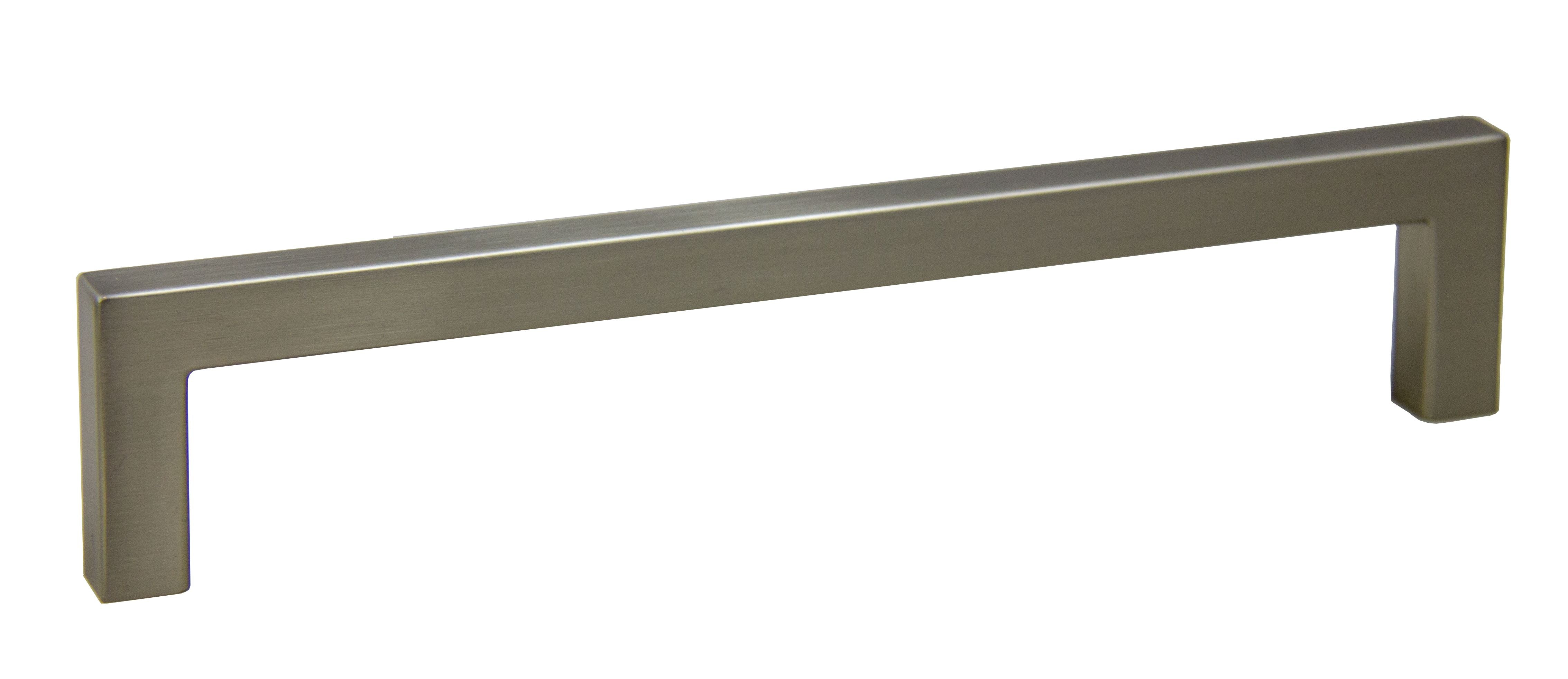 Pride Industrial P87228SN 6-3/8" Modern Square Cabinet Pull with 6-3/10" Center to Center Satin Nickel Finish Main image