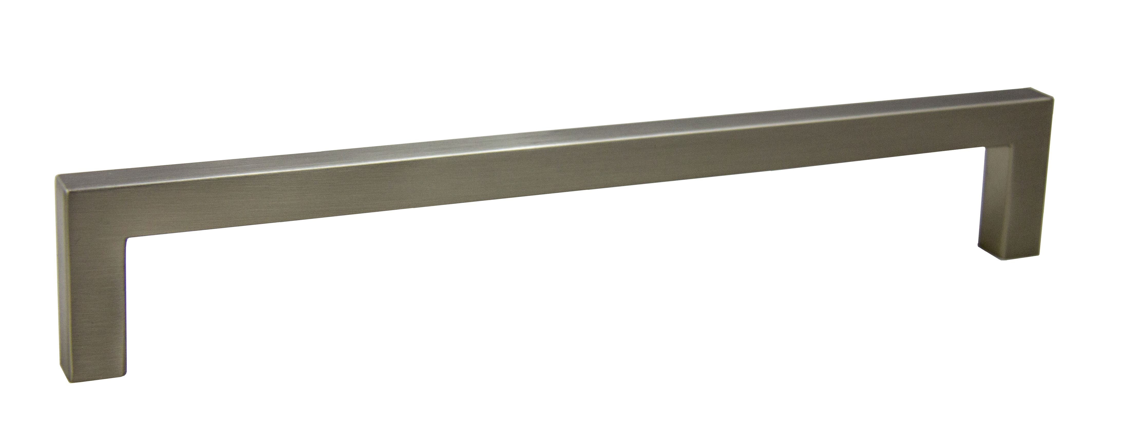 Pride Industrial P87229SN 8" Modern Square Cabinet Pull with 7-1/2" Center to Center Satin Nickel Finish Main image