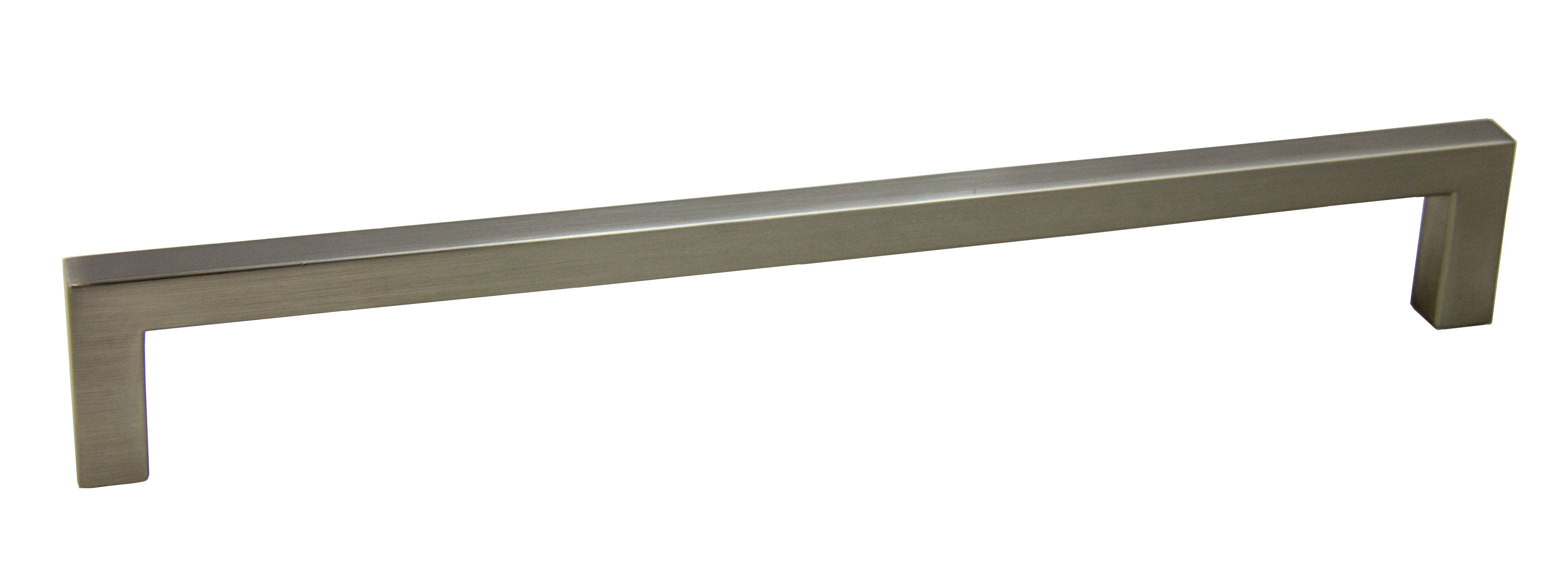 Pride Industrial P87300SN 9" Modern Square Cabinet Pull with 8-4/5" Center to Center Satin Nickel Finish Main image
