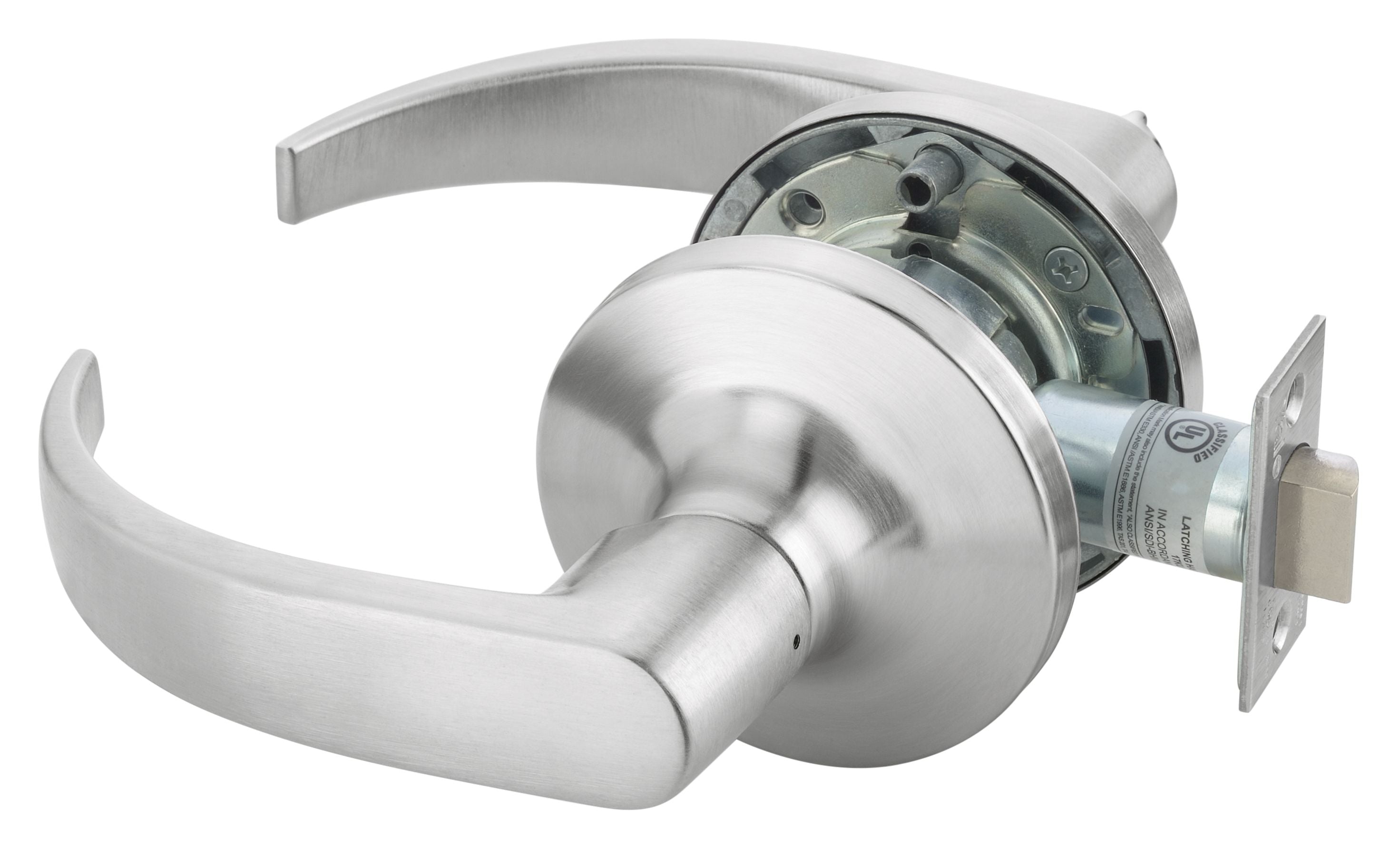 ASSA Abloy Accentra PB5401LN626 Passage Pacific Beach Lever Grade 1 Cylindrical Lock, 693 Latch, and 497-114 Strike US26D (626) Satin Chrome Finish Main image