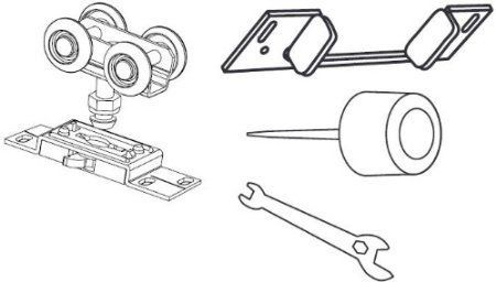 Best Hinges PD150NHDW Pocket Door Track Hardware Set # 405845 Satin Brass Tone Finish Main image