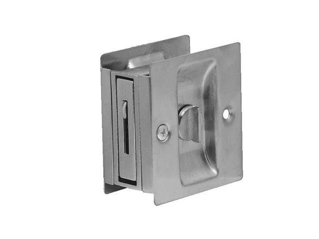 Don-Jo PDL101626 Square Privacy Pocket Door Lock Satin Chrome Finish