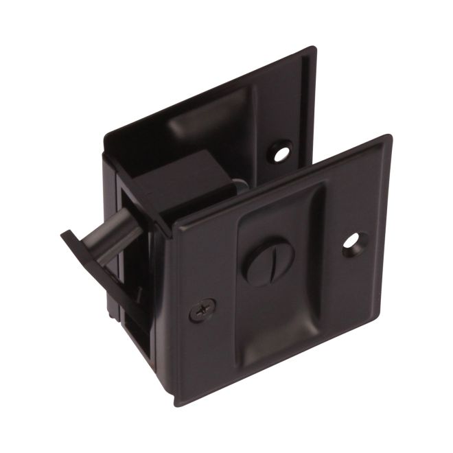 Pamex PF1910 Privacy Square Style Sliding Door Lock Matte Black Finish Main image