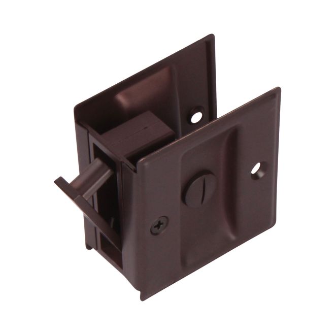 Pamex PF1D10 Privacy Square Style Sliding Door Lock Venetian Bronze Finish Main image