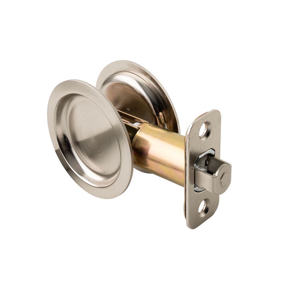Pamex PF2P30 Passage Round Sliding Door Lock with 2-3/8" Backset Standard Satin Nickel Finish Main image