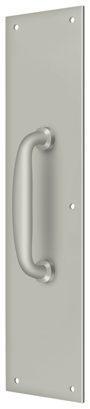 Deltana PPH55U15 Push Plate with Handle 3-1/2" x 15 " - Handle 5 1/2"; Satin Nickel Finish Main image