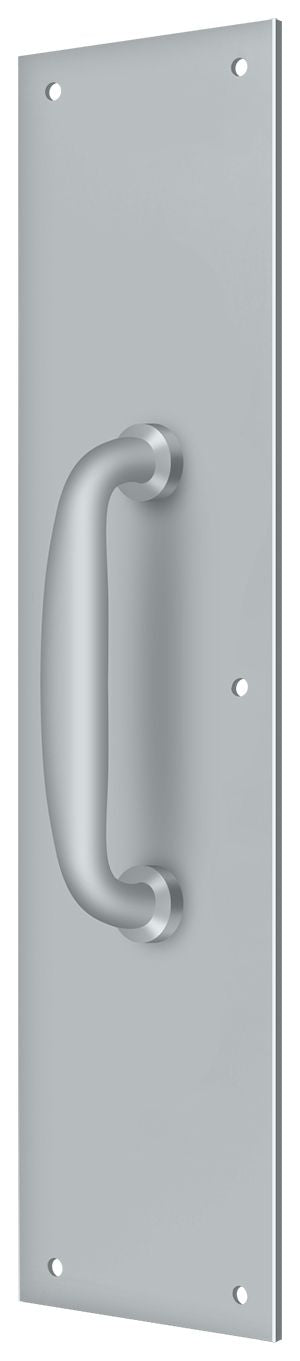 Deltana PPH55U26D Push Plate with Handle 3-1/2" x 15 " - Handle 5 1/2"; Satin Chrome Finish Main image