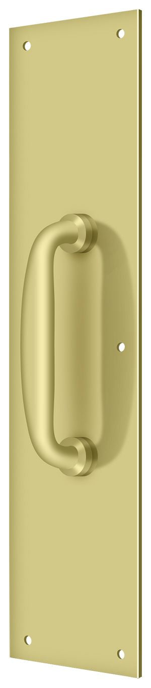 Deltana PPH55U3 Push Plate with Handle 3-1/2" x 15 " - Handle 5 1/2"; Bright Brass Finish Main image