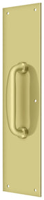 Deltana PPH55U3 Push Plate with Handle 3-1/2" x 15 " - Handle 5 1/2"; Bright Brass Finish