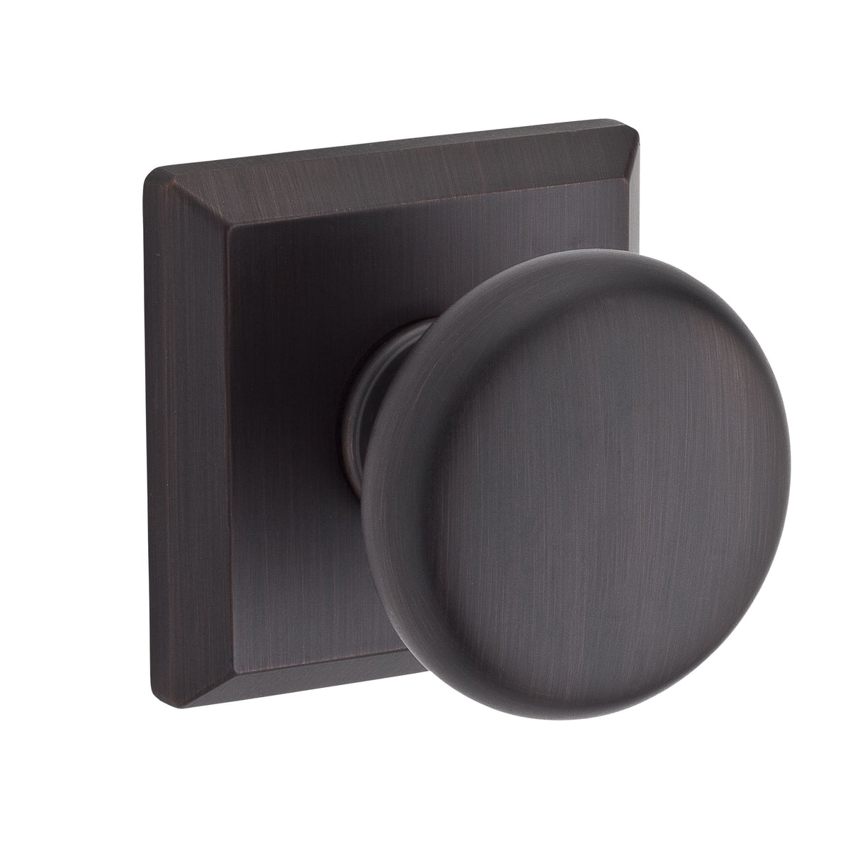 Baldwin Reserve PSROUTSR112 Passage Round Knob and Traditional Square Rose with 6AL Latch and Dual Strike Venetian Bronze Finish