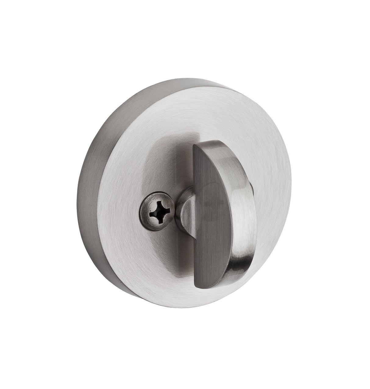 Baldwin Reserve PTCRD150 Patio Contemporary Round Deadbolt with 6AL Latch and Dual Strike Satin Nickel Finish