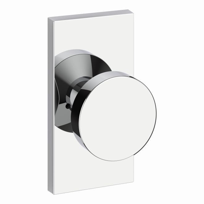 Baldwin Reserve PVCONCFR260 Privacy Contemporary Knob and Contemporary 5" Rose with 6AL Latch and Dual Strike Bright Chrome Finish