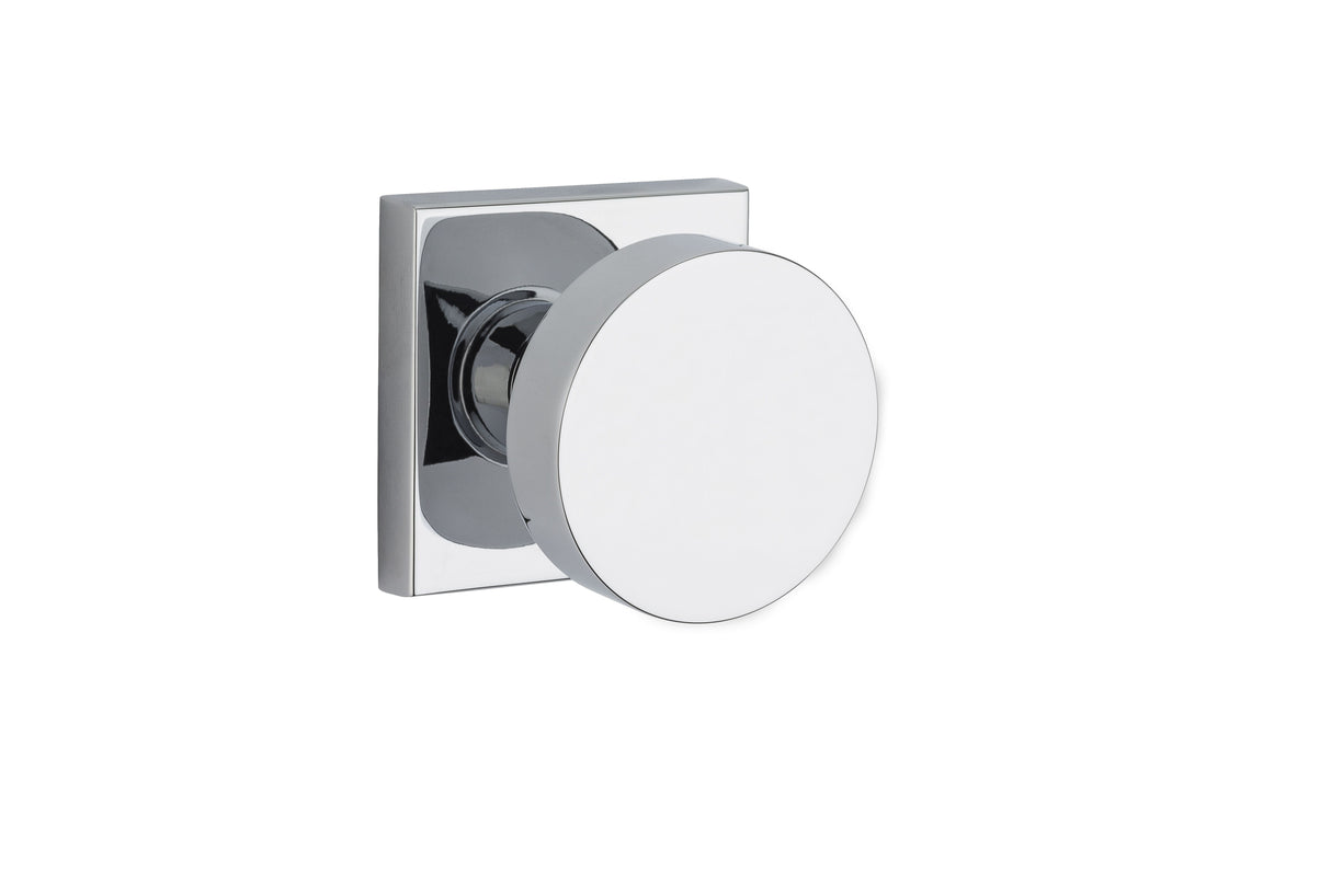 Baldwin Reserve PVCONCSR260 Privacy Contemporary Knob and Contemporary Square Rose with 6AL Latch and Dual Strike Bright Chrome Finish