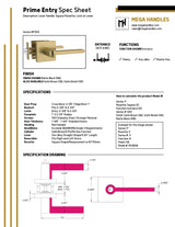 MEGA HANDLES Prime Door Lever Handle Passage/Privacy/Entry/Dummy