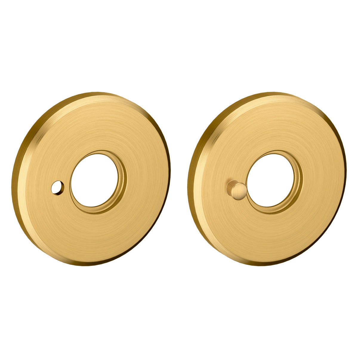 Baldwin R016044PV 2-5/8" Contemporary Round Privacy Rose Pair Lifetime Satin Brass Finish