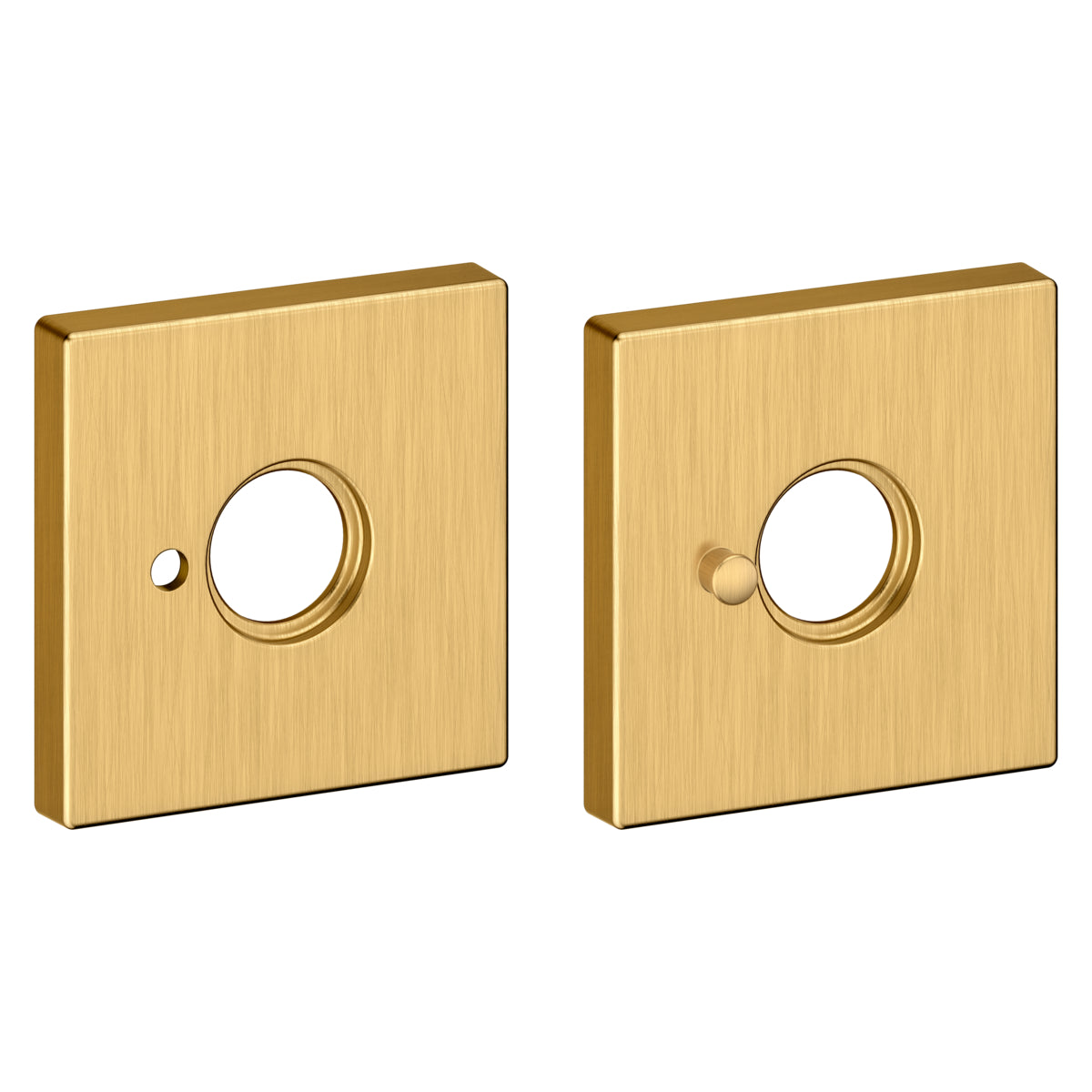 Baldwin R017044PV 2-5/8" Contemporary Square Privacy Rose Pair Lifetime Satin Brass Finish
