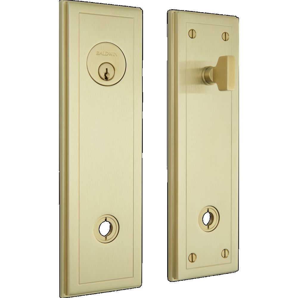 Baldwin R051044ENTR R050 9-1/5" Hollywood Hills Entry Rose Pair Lifetime Satin Brass Finish