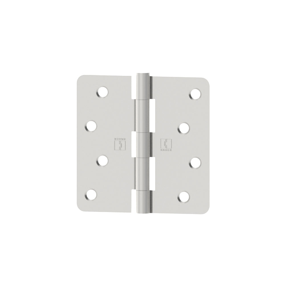Hager RC1541432DEA14 4" x 4" 1/4” Radius Full Mortise Residential Hinge Satin Stainless Steel Finish